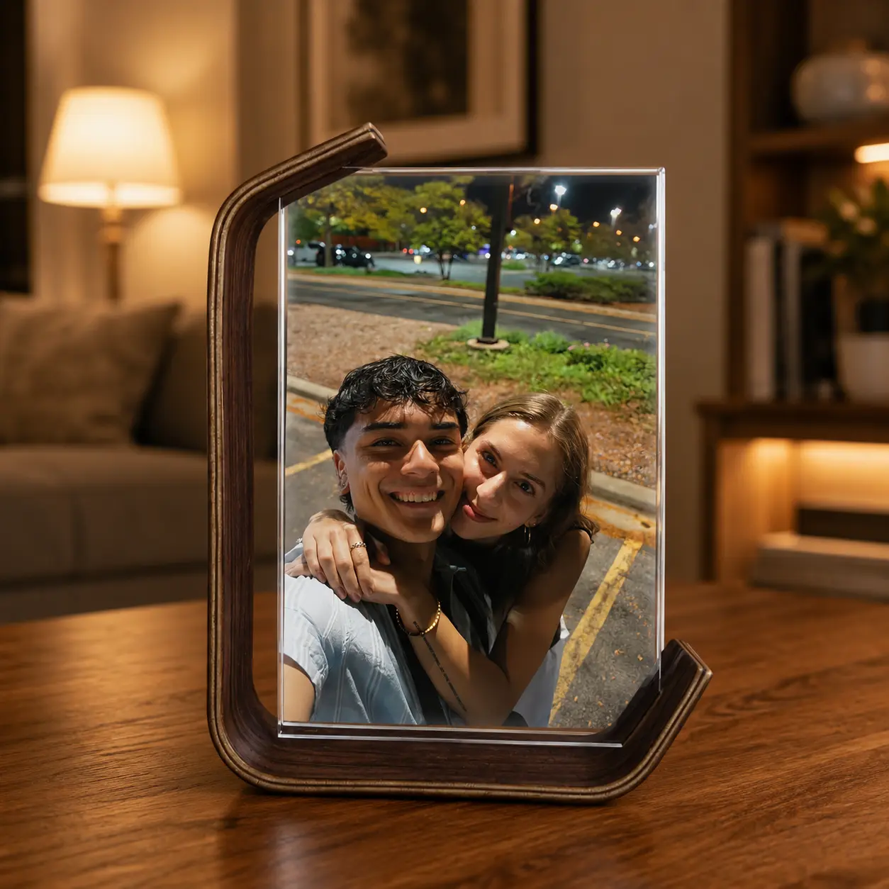 Black Walnut Custom Photo Stand Frame - 4x6-in Personalized Photo Holder, Ideal for Birthday/Anniversary, Special Events Personalized Gift for Home Decor