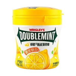 DOUBLEMINT Crispy Soft Center Mint Candy, Lemon Mint Flavor, 80g - Refreshing Breath & Sweet Treat