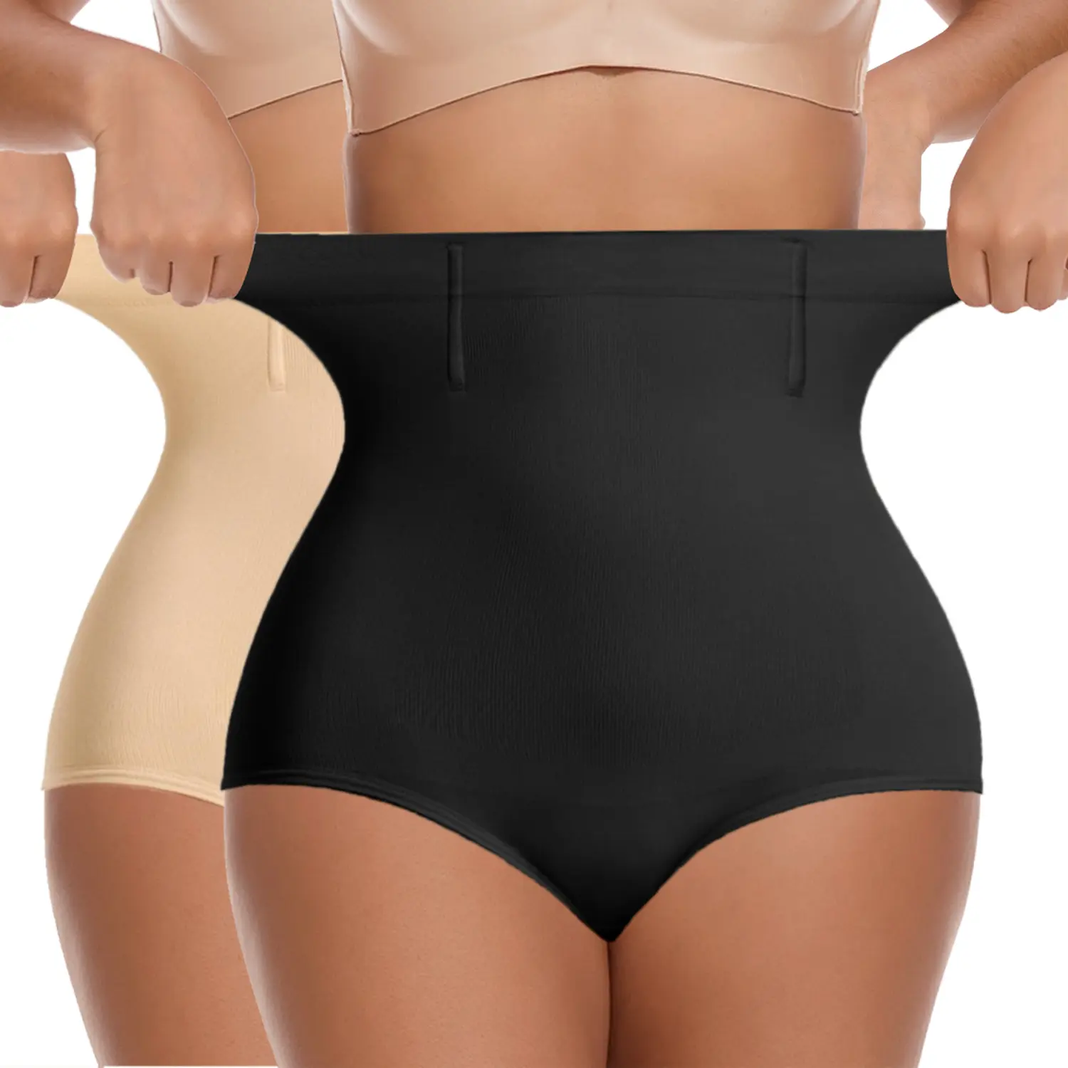 Women's High-Waisted Stretchy Shaper Brief - Easy On Off, Soft Tummy Control, Butt-Lifting Compression Underwear, Body Shaping Faja Girdle