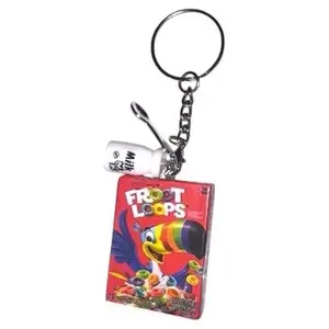 Fruit Loops Keychain with Milk Bottle Charm and Chain