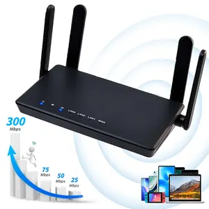 wireless router，routers for wireless internet，300Mbps Fast Internet WiFi Router, 4 Antennas for 1000 Sq Ft Long Range Coverage, WPA2 Security, Perfect for Household, Gaming & Remote Working