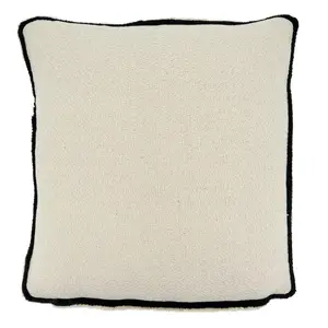 212 MAIN 18 in. Square Reversible Black & White 100% Cotton Pillow Cover - Square Cushion, Soft, Solid Colors, Natural Look for Outdoor Sofas, Outdoor Furniture
