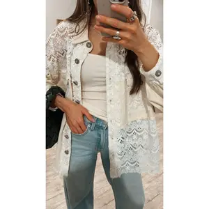 POL Oversized Vintage Lace Shacket