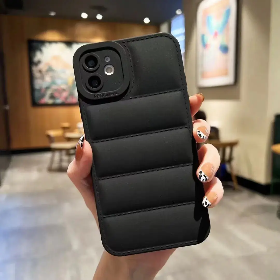 Best-seller: Puffer Phone Case for Iphone 15 14 13 12 11 6P 6PS 7P 8P iPX XS XR  Pro Max down Jacket Phone Case...