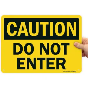 Premium Aluminum Warning Sign Wall Art - UV Printed for Fade-Resistant Graphics, 8x12 Inches, Ideal for Indoor and Outdoor Safety Decor Signage