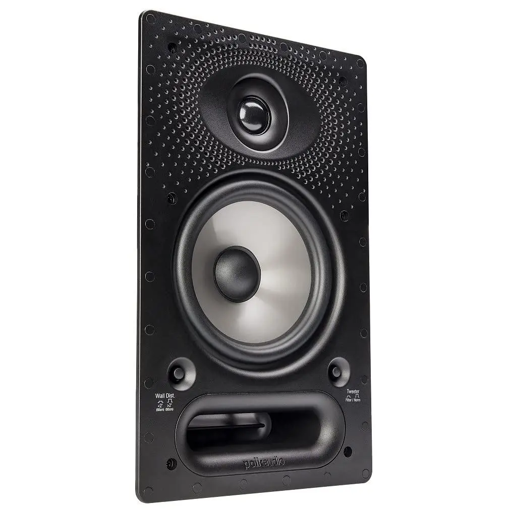Polk Audio 65-RT Vanishing Series In-Wall Surround Bass Speaker - 6.5 inches Flanged Driver, Premium Sound, Power Port™, Paintable White Grille, Easy Wall Mount, Dynamic Balance, for Home Cinema Systems