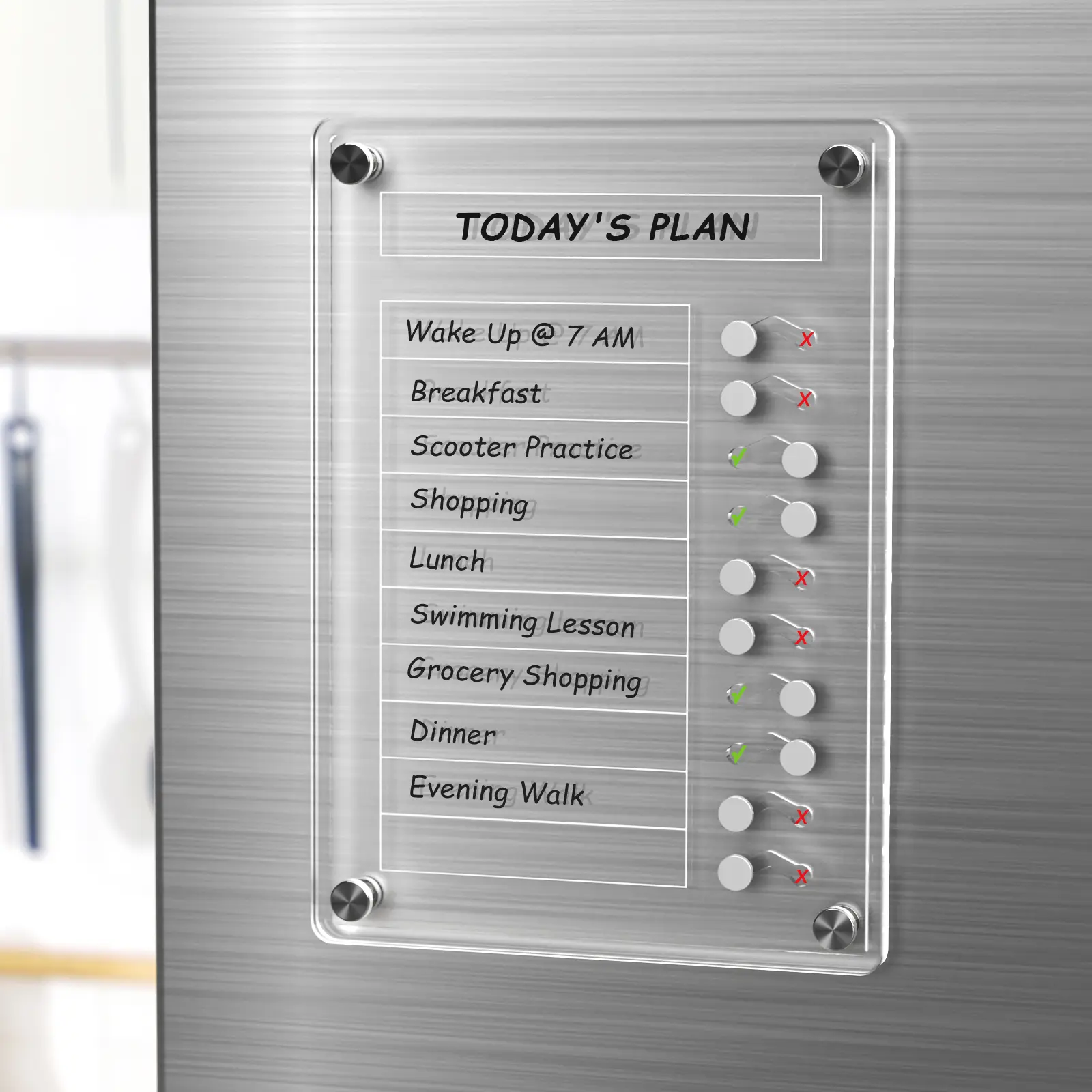 NiHome Magnetic Acrylic To Do List Planning Board with Sliders & Desktop Stand, Multifunctional Chore Chart for Kids & Adults, Checklist Routine Chart Task Board
