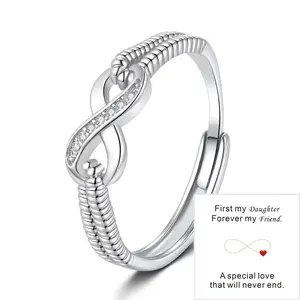 Adjustable Infinity Love Heart Ring for Women Girls Birthday Christmas Valentine's Day Jewelry Gifts for Daughter with Inspirational Message Card