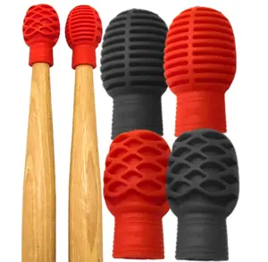 Drumstick Dampeners for Silencing Drumming Practice - Replace Your Drum Practice Pad - Silicone Tips Mute Clacking Sound - 4 Pack - Portable & Lightweight