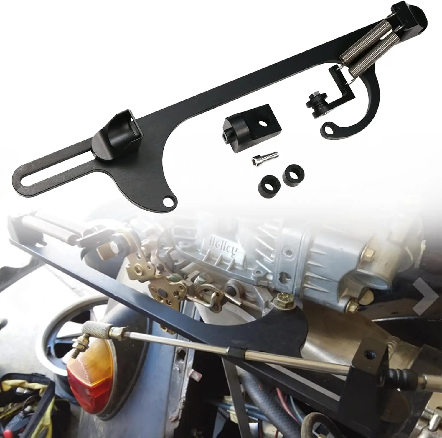 4150 4160 Series Throttle Body Cable Bracket Billet Aluminum Anodized Throttle Cable Bracket Adjustable