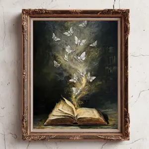 Moody Victorian Bookish Wall Art - Dark Academia Decor -Book Lover Gift| Framless Poster T