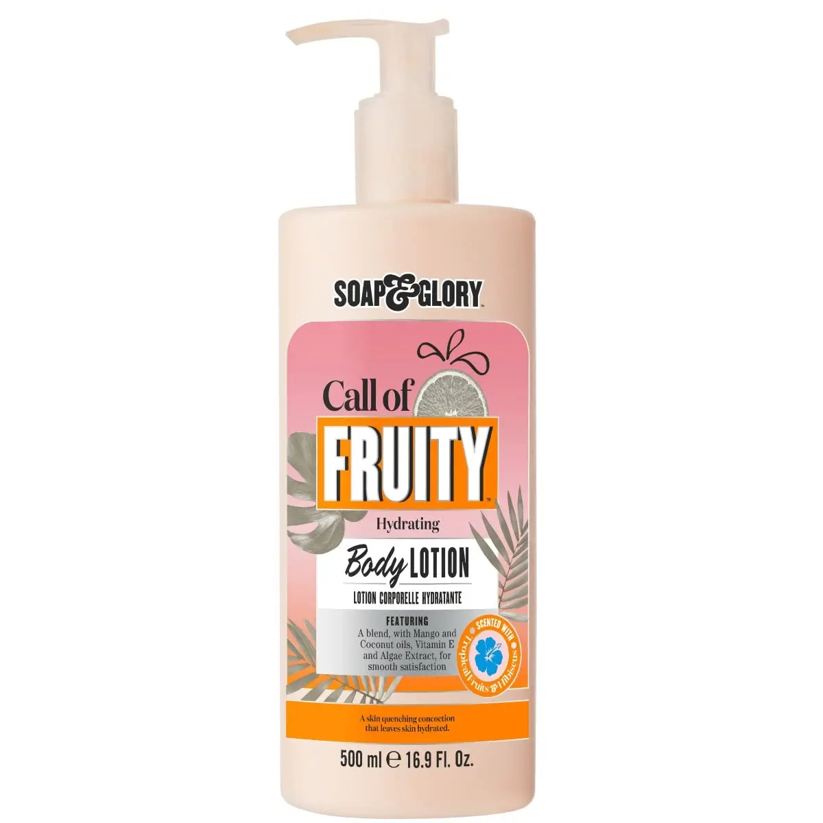Soap & Glory Call of Fruity Vegan Body Lotion & Cream Moisturizer, 500 ml | Hydrates, Smooths & Restores Dry Skin, Vitamin E, Coconut Oil & Aloe Extracts, Tropical Fruit Scent
