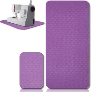 2 count Sewing Machine Muffling Mat Pedal Sewing Mat Reduce Vibrations Noise No Slip Machine Accessories for Quilting(17" X 36" and 9" X 14",Pink Purple)