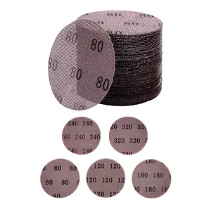 fathersdaygift VEVOR 5-inch Mesh Abrasive Sanding Discs 50PCS, Grit 80/120/180/240/320 Assorted Anti-Clogging Ceramic Mesh Sandpapers, Hook-and-Loop Sanding Discs for Metal Wood Plaster, Car Body, Paint Removal
