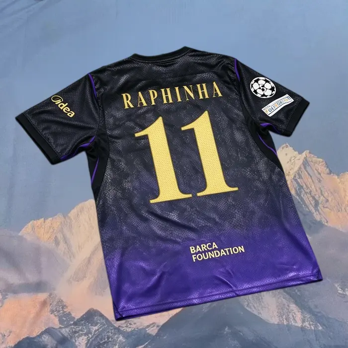 26 27 Away Black No.11 Raphinha Short sleeve Soccer jersey