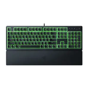 Razer Ornata V3 X Full-Size Wired Membrane Gaming Keyboard for PC Chroma RGB Wrist Rest Black with Green Backlight