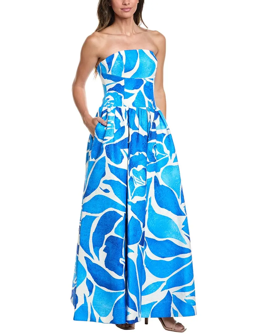 Milly Strapless Dream Rose Jacquard Dress