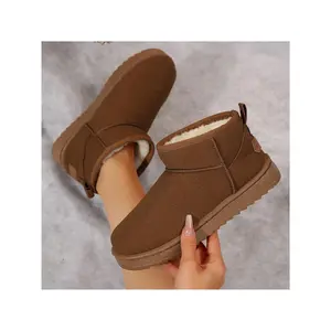 Women's Winter Classic Short Snow Boots - Fur-Lined, Padded, Thickened, Non-Slip, Waterproof Cotton Footwear for Walking