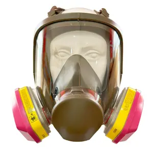 Reusable Anti-fog Anti-poison Protective Mask with 2 Upgraded High-efficiency Filters, Dust-proof Anti-gas Full Face Mask, Suitable for Painting, Woodworking, Construction, Grinding, Spraying, Chemicals, DIY