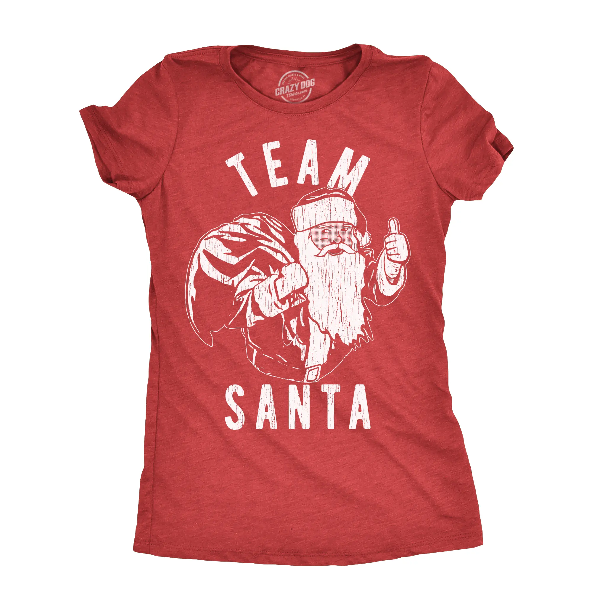 Womens Team Santa T Shirt Funny Xmas Party St Nicholas Lovers Joke Tee for Ladies Funny Womens T Shirts Cute Vintage Fashion Casual Ladies T-Shirt Gift Christmas Tops for Women Women's Novelty Tees Red -