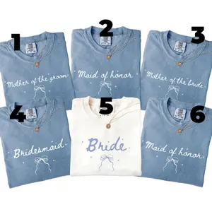 Custom Comfort Colors Bridal Party Shirts, Bridesmaid Proposal Gift, Mother Of The Groom, Mother of the Bride, Maid Of Honor Tee, Bride Matching T-Shirt, Bachelorette Wedding Crew