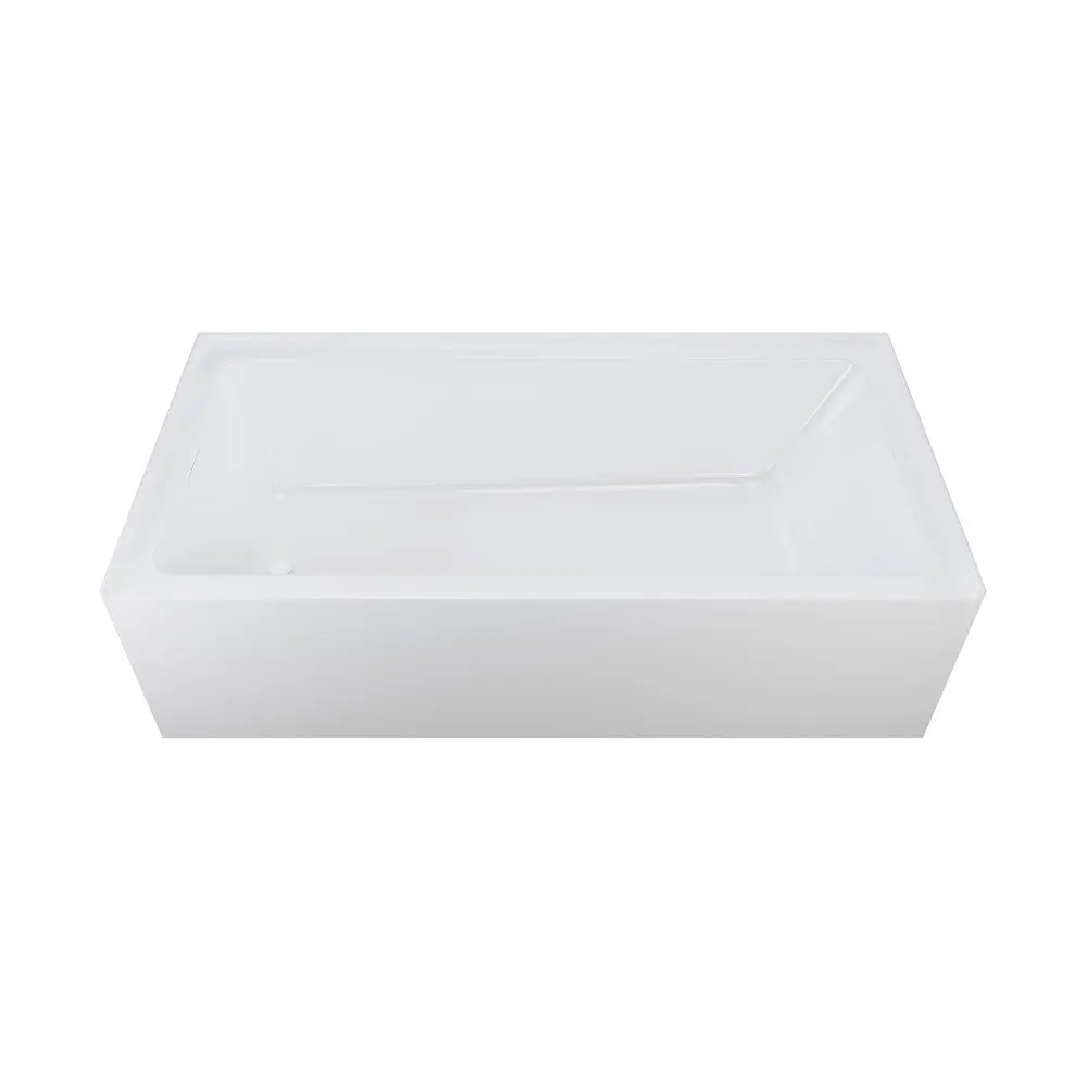 Voltaire 72 x 36 Skirted Left Drain Soaking Alcove Bathtub in Glossy White, Drain Included