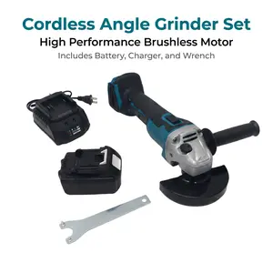Makita DGA404 Cordless Brushless Angle Grinder - 125mm Power Tool, Metal Cutting Abrasive Tool for Stainless Steel, Outdoor EDC Compact Multitool Accessory, Angle Grinders, Power Tools