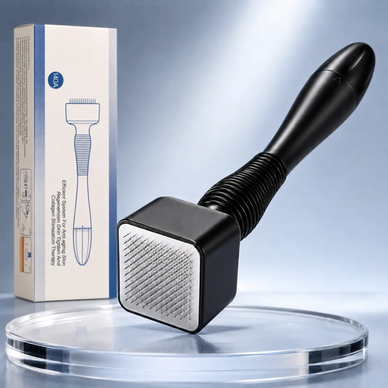 Adjustable Derma Stamp, 140-Point Precision Skin Care Tool for Face & Scalp, Ergonomic Non-Slip Grip, Protective Base, Portable Beauty Tool