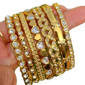 Stainless steel 18k bangle set of 3 choose during live