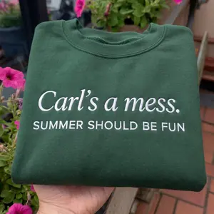 Carls a Mess Embroidered Hoodie, Funny Reality Quote Sweatshirt, Minimalist Unisex Casual Streetwear, Soft Shirt Style Gift for Fans
