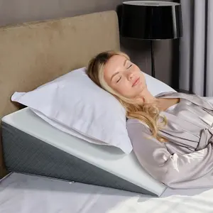 FSA-Eligible Wedge Pillow for Sleep Apnea, Acid Reflux, and Back Pain Relief, with Elegant Jacquard Cover - Bedside Wedges for Sleeping (Standard Width 7.5 inches High)