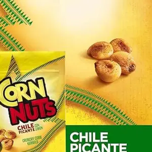 Corn Nuts Chile Con Picante Limon Ambient Crunchy Corn Kernels, 4 oz (113g) Natural Flavor Snack
