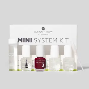 Dazzle Dry, Professional 4-Step System, Fingernails & Toenails, Long-Wear Nail Lacquer, High-Performance Chip-Resistant Formula, 5-Piece Mini Kit, 0.93 fl oz Total Base Coat Manicure