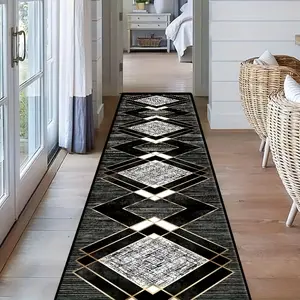 1pc of Long Runner Rug, Velvet Material, Non-Slip Backing, Suitable for Corridor, Bedroom, Kitchen, Bathroom And Other Area Decorative Floor Mats