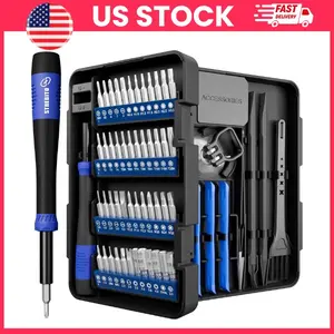 64 in 1 Precision Screwdriver Set Electronics Repair Kit with Torx Pentalobe Triwing Bits for Laptop PC MacBook iPhone PS5 Xbox Switch Tablet Glasses Watch Repair Tool Kit with Magnetic Handle Storage Case, Small Screwdriver Set for Electronics Repair