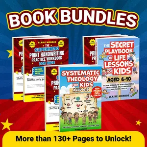 2-Pack Kids Workbook Bundle | 3 options available | Handwriting 2-Pack, Handwriting + Life Lessons, or Faith-Based Learning | Ages 6–10 | Claire Monroe