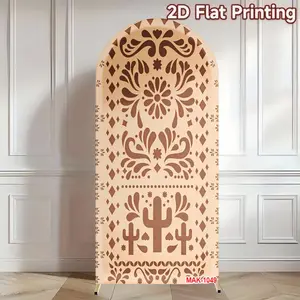 Brown Mexican Cactus Flower Cielito Lindo Arch Backdrop Cover for Kids Baby Shower Party Decor Birthday Cake Background