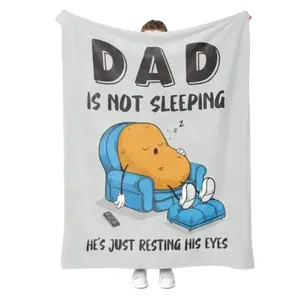 Bold “Dad Is Not Sleeping” Sarcastic Dad Quote Throw Blanket – Fluffy Durable All‑Season Sofa Blanket, Great Funny Dad‑Themed Holiday Gift for Fathers Pop Art Merchandise Cute Aesthetic Room Decor Cozy Bedding