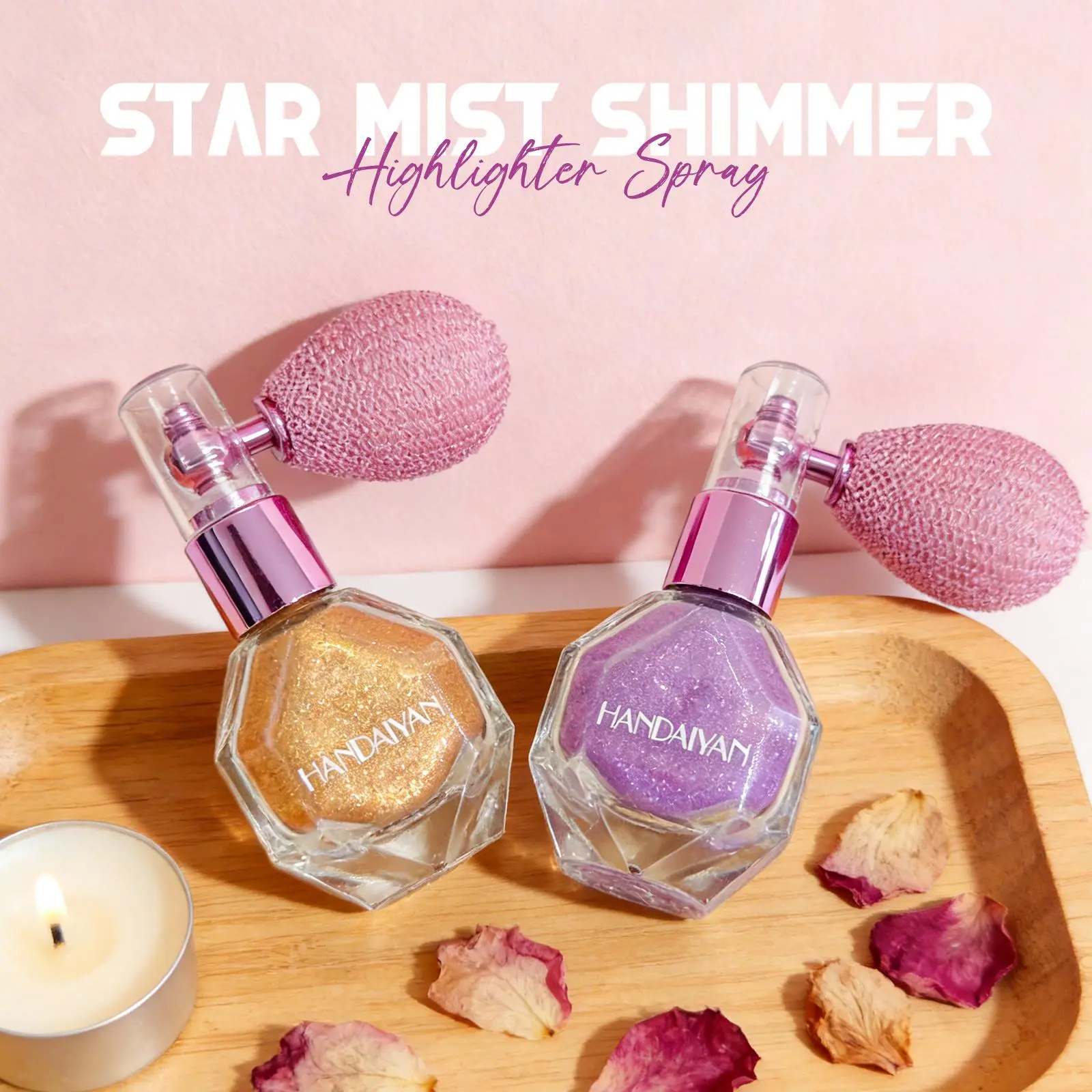 Body Glitter Spray Holographic Shimmer Highlighter – Waterproof Long-Lasting Glow Powder for Face, Body, Hair & Lips | Y2K Glass Skin Radiant Makeup | Summer Festival Rave Party Valentine's Day Gift for Women & Girls
