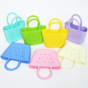 Women's Practical Small DIY Tote Bag Versatile Cute Hole Handbag Modular Accessory Bag with Double Handles for Christmas Gifts
