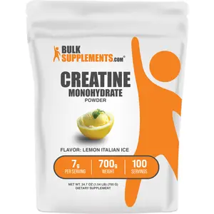 BulkSupplements - Creatine Monohydrate Powder - New Lemon Italian Ice Flavor - Muscle Performance - 700g - 7g per Serving