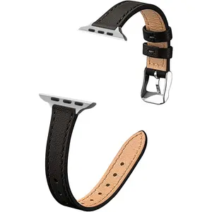 14mm Ultra-Thin Watch Band Smart Watch Straps for Apple Watch 38/40/41/42/44/45/49mm, Compatible with Apple Watch Ultra Series, Stylish Comfortable Design for Daily Use, Leather Watch Strap