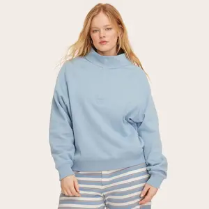 Women's Snap Mockneck Popover Sweatshirt - Parke Light Blue L/XL