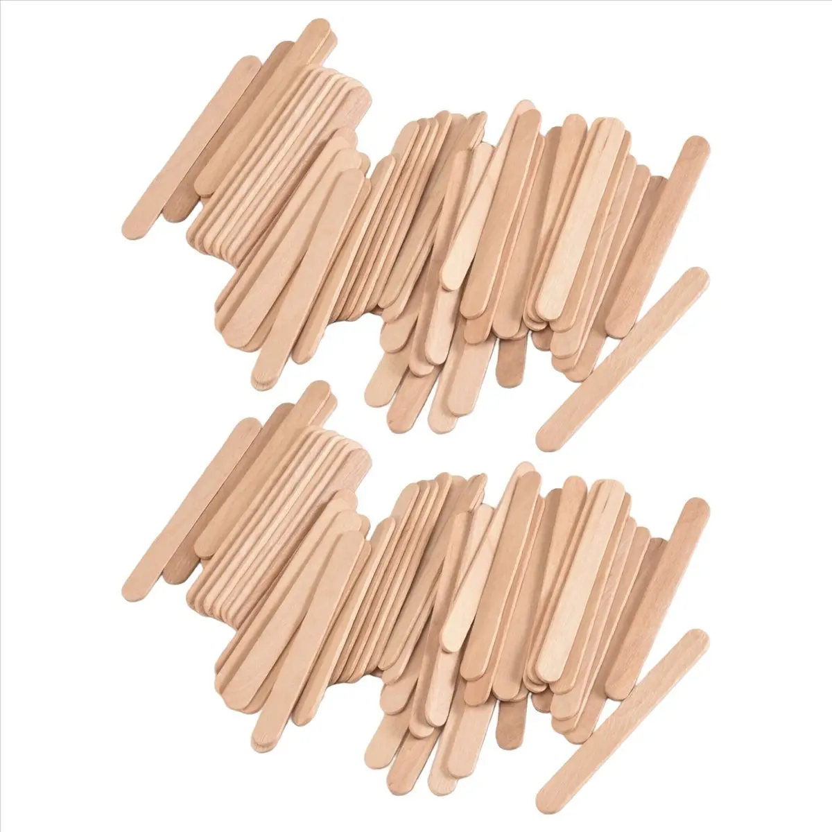 [100 Count] 3.6 in Smooth Multi-Use Wooden Sticks - Body Care Waxing & Hair Removal Tool, Ices Popsicle Sticks, Crafts & Home Projects Supplies for Children