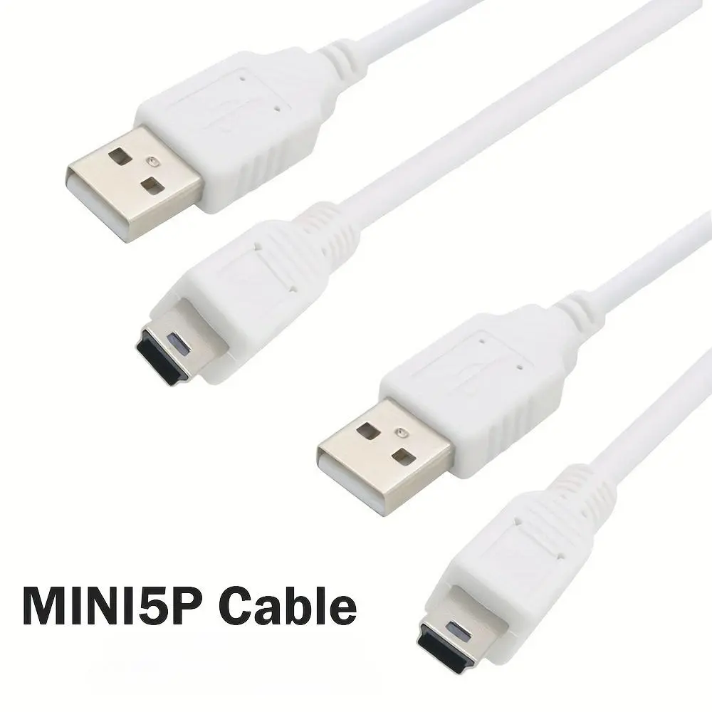 Mini USB, USB 2.0 Type A to Mini-B Charging Cable, Data Sync Cable, Charging Cord for Gopro Hero 3+ Hero4, Garmin Nuvi, PS3 Controller Charger, MP3 Player, Dash Cam, Charging Accessory