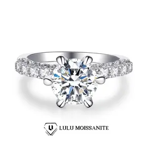 #17 Moonlight Synthetic Sparkling Fine Round Moissanite Fashion Jewelry Ring, Fine Moissanite Rings, Round Moissanite Ring