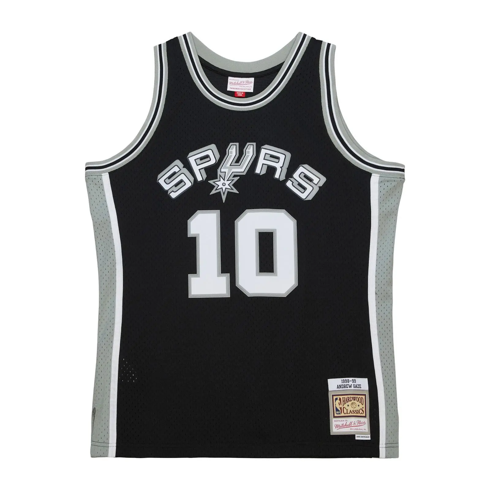 Andrew Gaze San Antonio Spurs 1998-99 Black Swingman Jersey NBA Throwback Basketball Hardwood Classics Fan Gear Mitchell & Ness