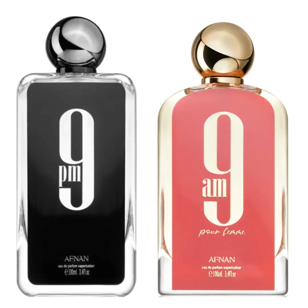 9AM Pour Femme & 9PM - by AFNAN perfumes 3.4oz(100ml)_(2PC GIFT SET) Fragrance Luxury, Edp Perfume Fragrance, Floral Fruity Fragrance