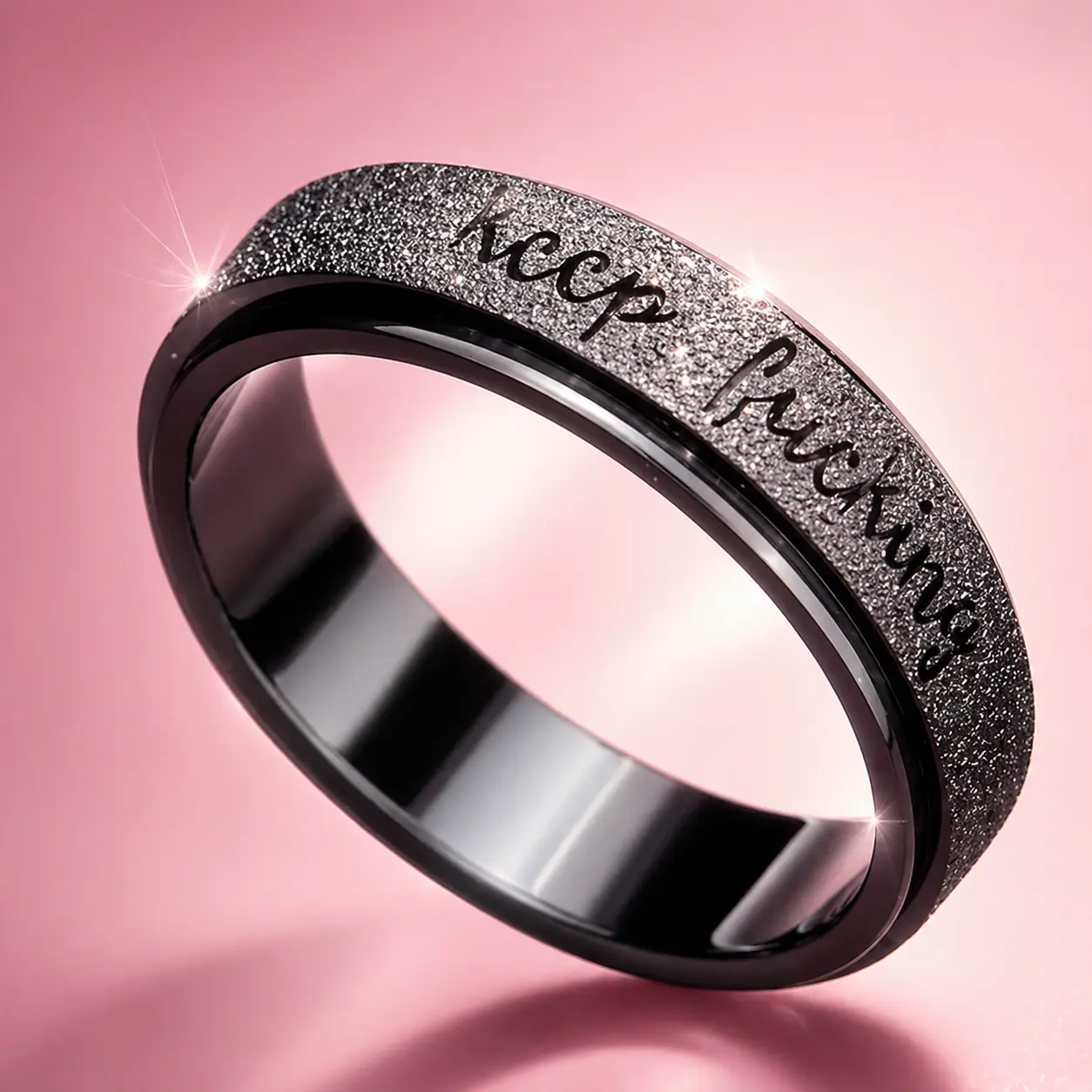 Anti-Anxiety Fidget Ring with “Keep Going” Engraving – Rotating Stress Relief Ring, Trendy Gift Idea for Her Him Engraved Ring Beautiful Rings