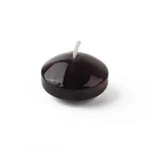 212 MAIN Round Unscented Water Gel Floating Candles - 1.75 in. Black, 12-Piece Handpoured Box, 3-Hour Burn Time, Floating Disc Design for Camping & Hiking Decor